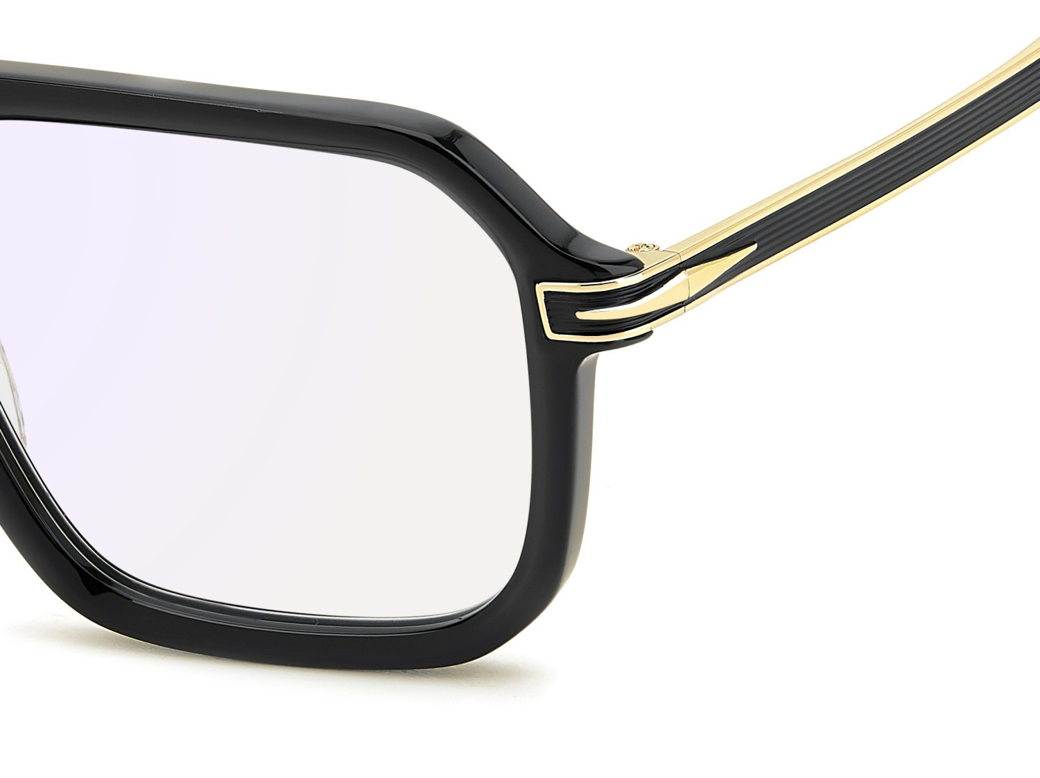 Occhiali da vista David Beckham Db 7142 109284 2M2 colore black gold forma rettangolare lenti blue mirror