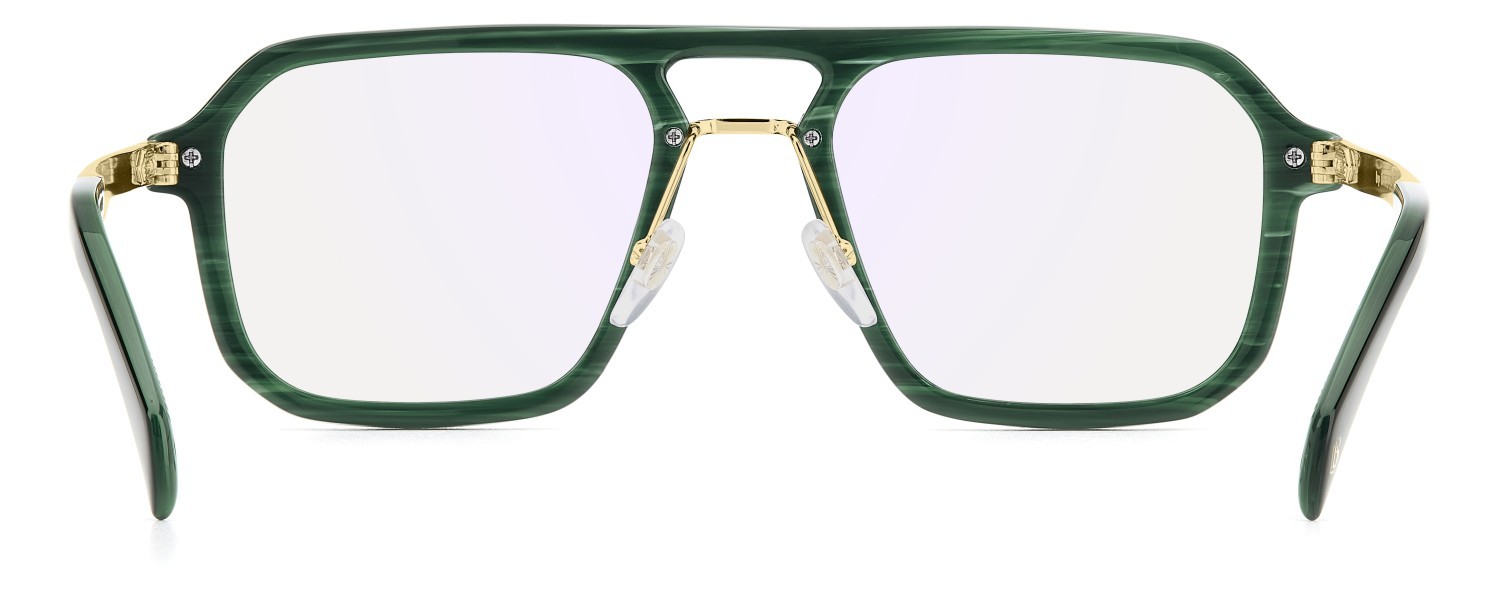 Eyeglasses David Beckham Db 7142 109284 GC1 color green marble gold shape rectangle lenses blue mirror