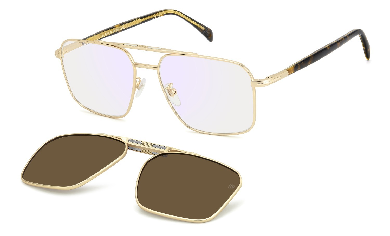 Eyeglasses David Beckham Db 1187/G 109287 8SO color matte gold havana shape rectangle lenses bronze polarized