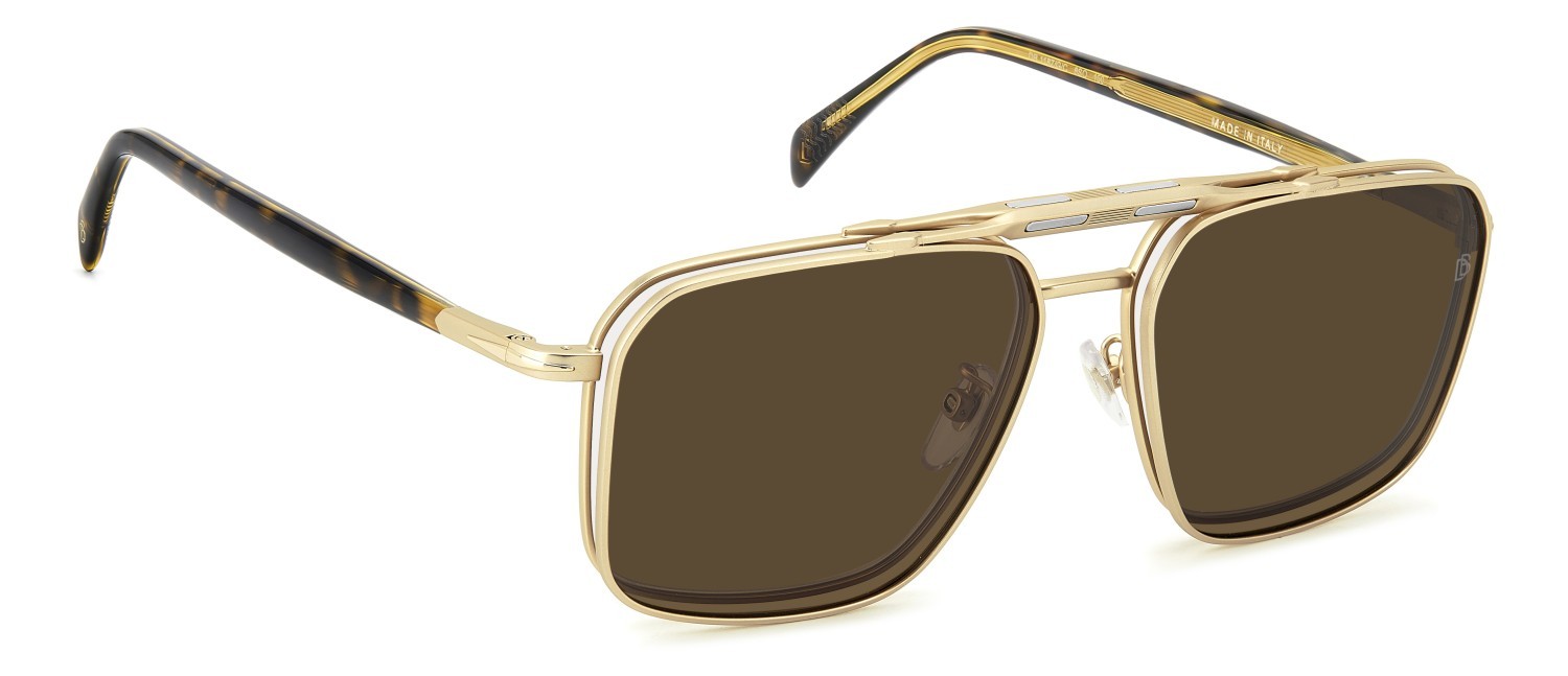 Eyeglasses David Beckham Db 1187/G 109287 8SO color matte gold havana shape rectangle lenses bronze polarized