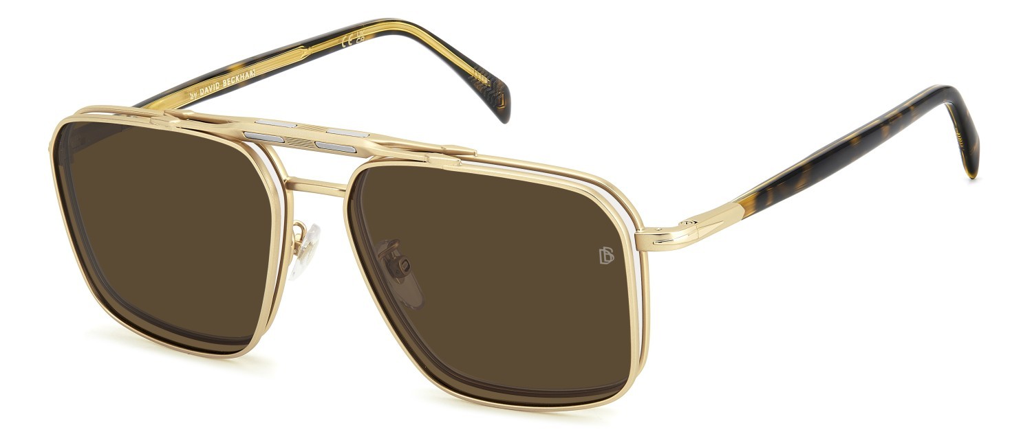 Eyeglasses David Beckham Db 1187/G 109287 8SO color matte gold havana shape rectangle lenses bronze polarized