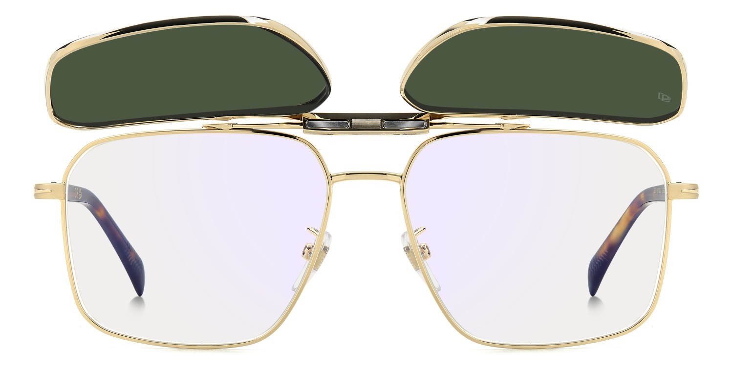 Occhiali da vista David Beckham Db 1187/G 109287 J5G colore gold forma rettangolare lenti green polarized