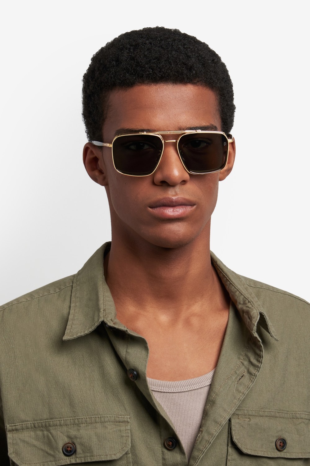 Occhiali da vista David Beckham Db 1187/G 109287 J5G colore gold forma rettangolare lenti green polarized