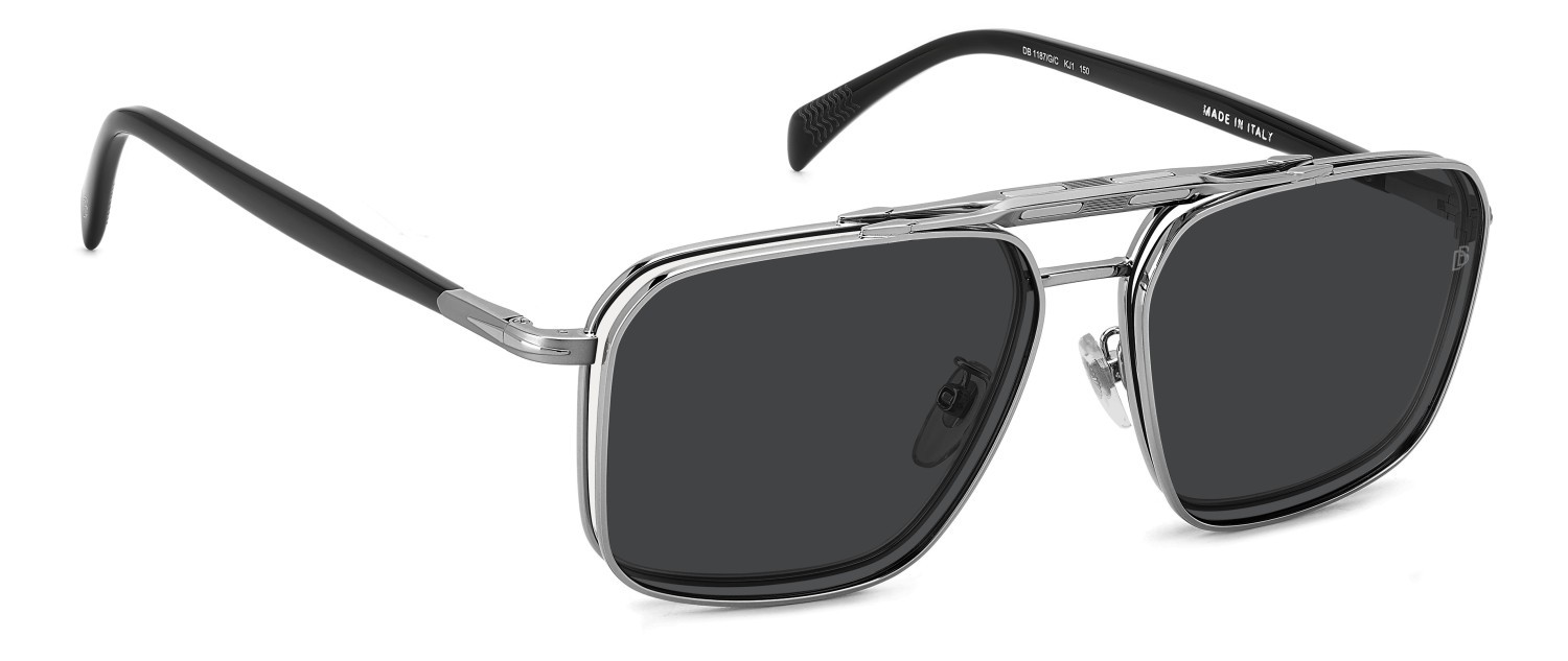 Brillen David Beckham Db 1187/G 109287 KJ1 farbe dark ruthenium form rechteckig gläser grey polarized