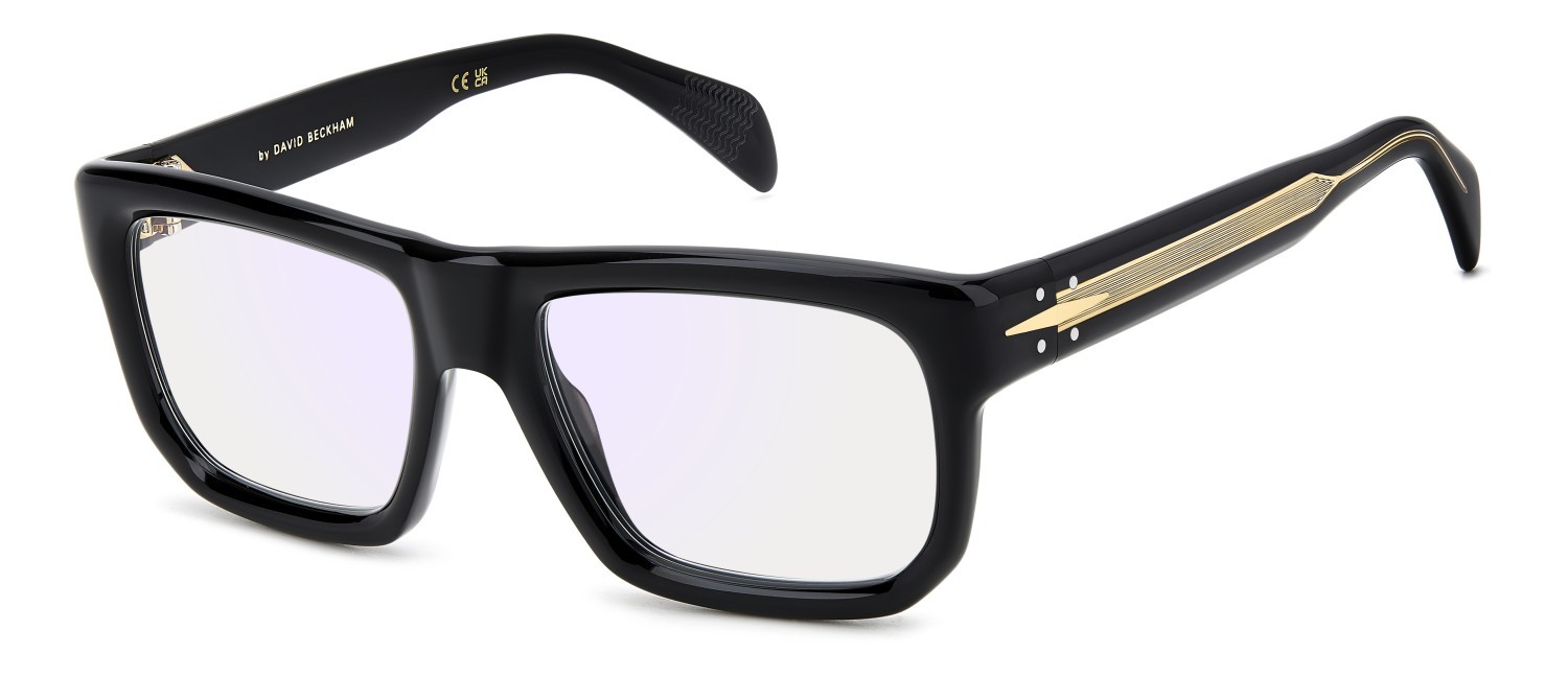 Eyeglasses David Beckham Db 7137 109301 807 color black shape rectangle lenses blue mirror