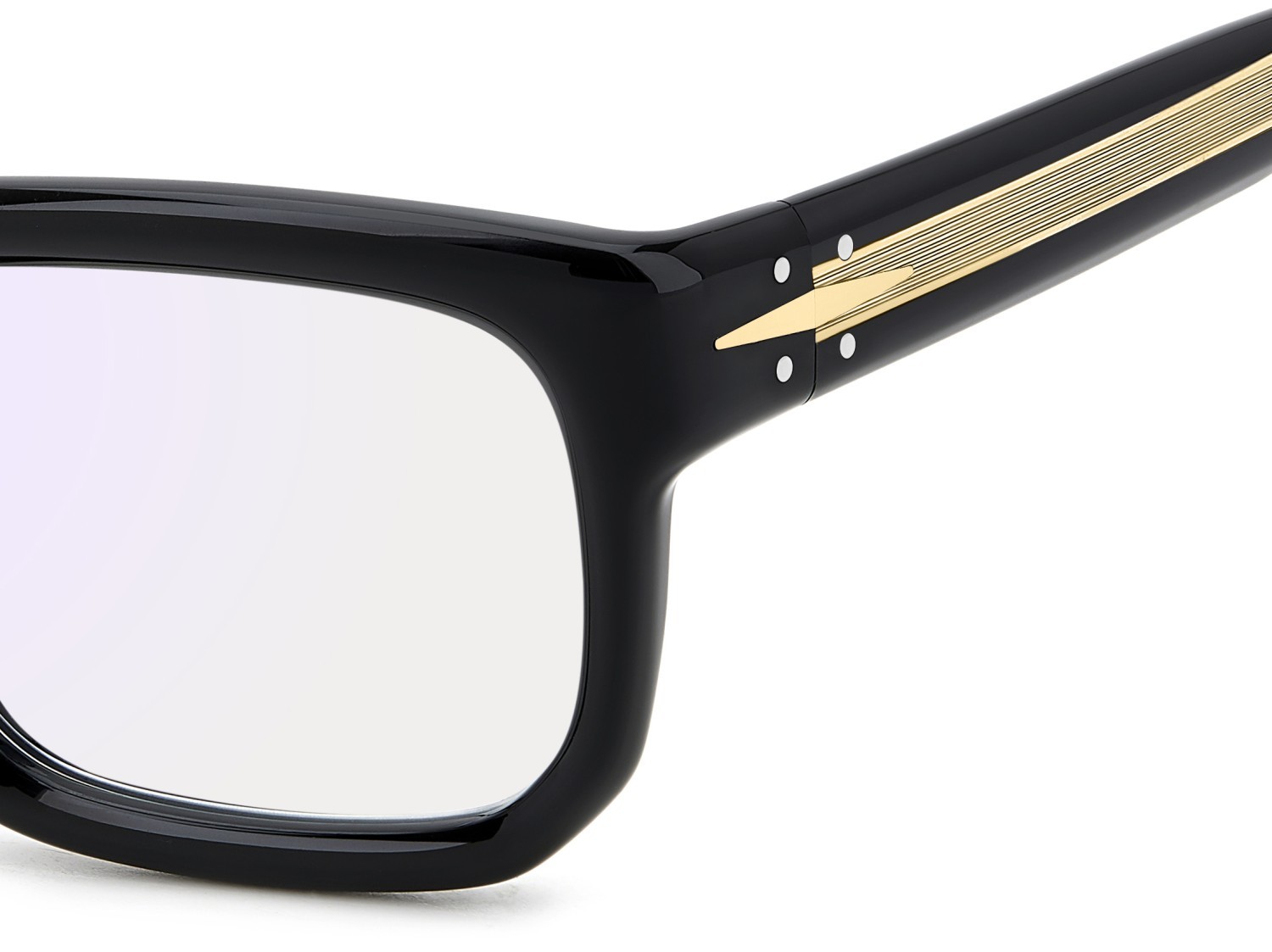 Eyeglasses David Beckham Db 7137 109301 807 color black shape rectangle lenses blue mirror