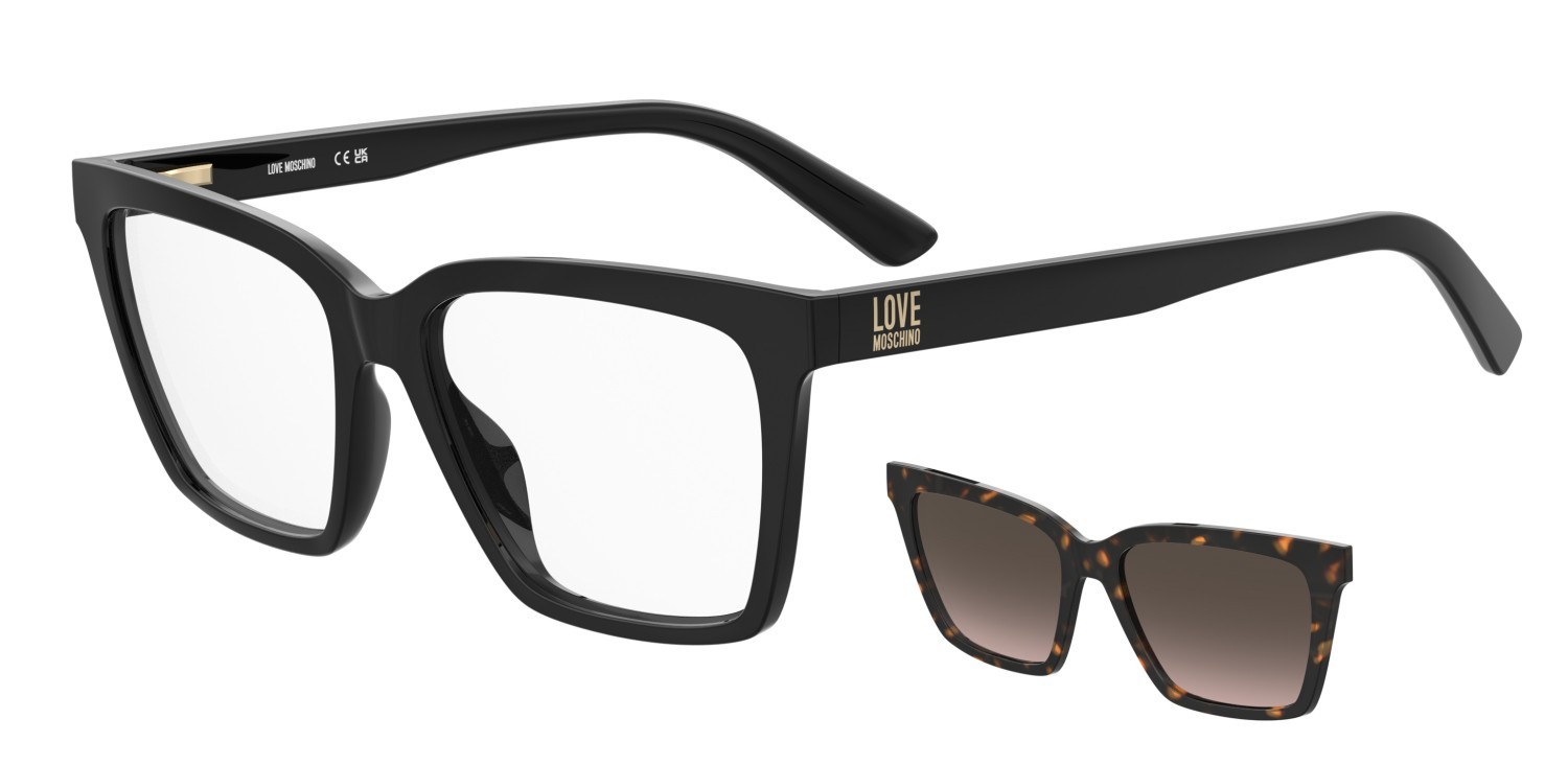Eyeglasses Moschino Love Mol661/C 109312 581 color havana black shape rectangle lenses brown shaded