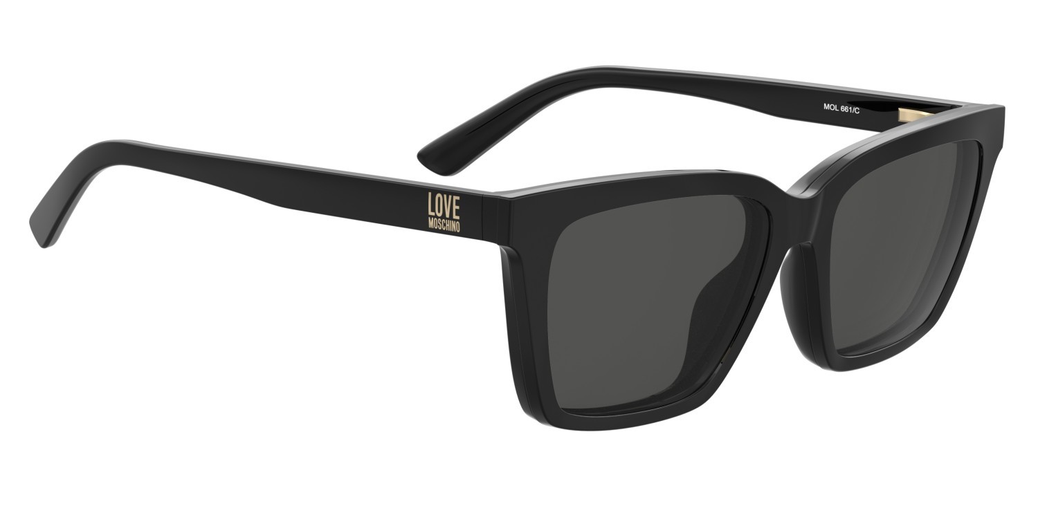 Eyeglasses Moschino Love Mol661/C 109312 807 color black shape rectangle lenses grey