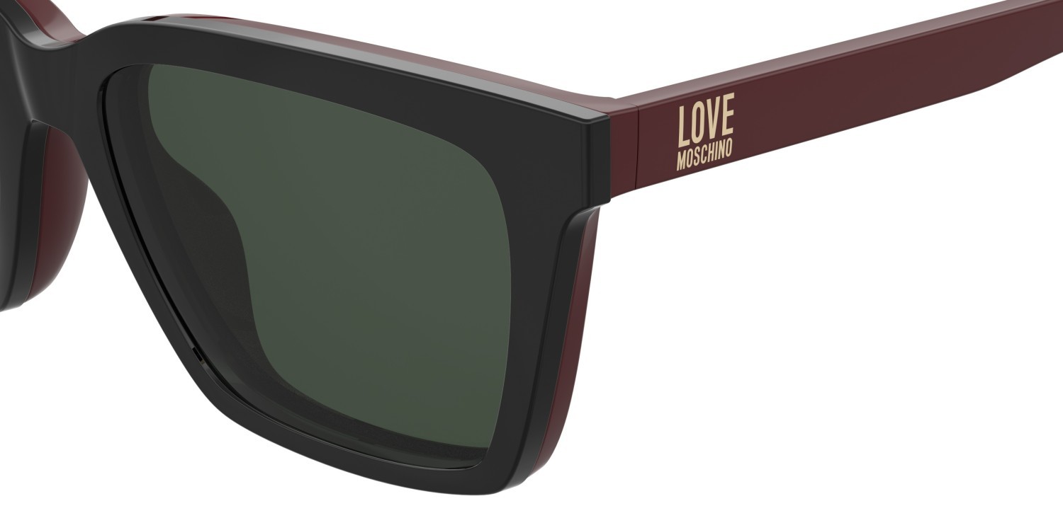 Eyeglasses Moschino Love Mol661/C 109312 GUU color black burgundy shape rectangle lenses dark grey shaded
