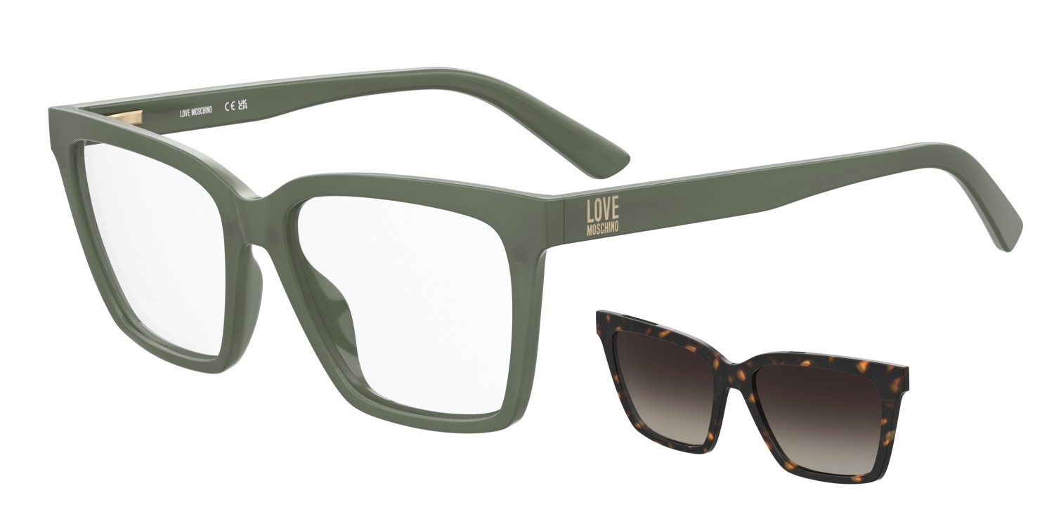 Occhiali da vista Moschino Love Mol661/C 109312 PHW colore havana green forma rettangolare lenti brown shaded
