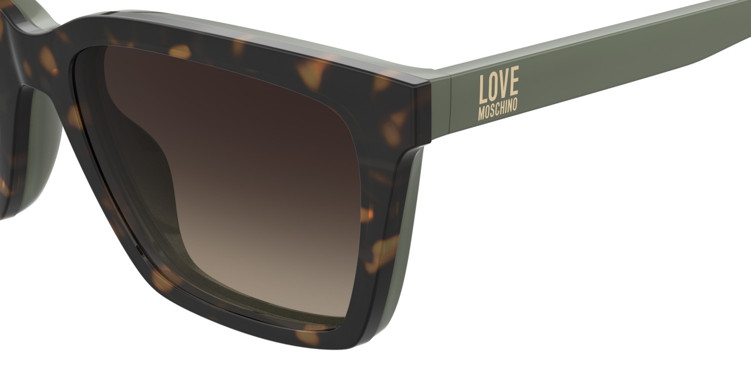 Occhiali da vista Moschino Love Mol661/C 109312 PHW colore havana green forma rettangolare lenti brown shaded