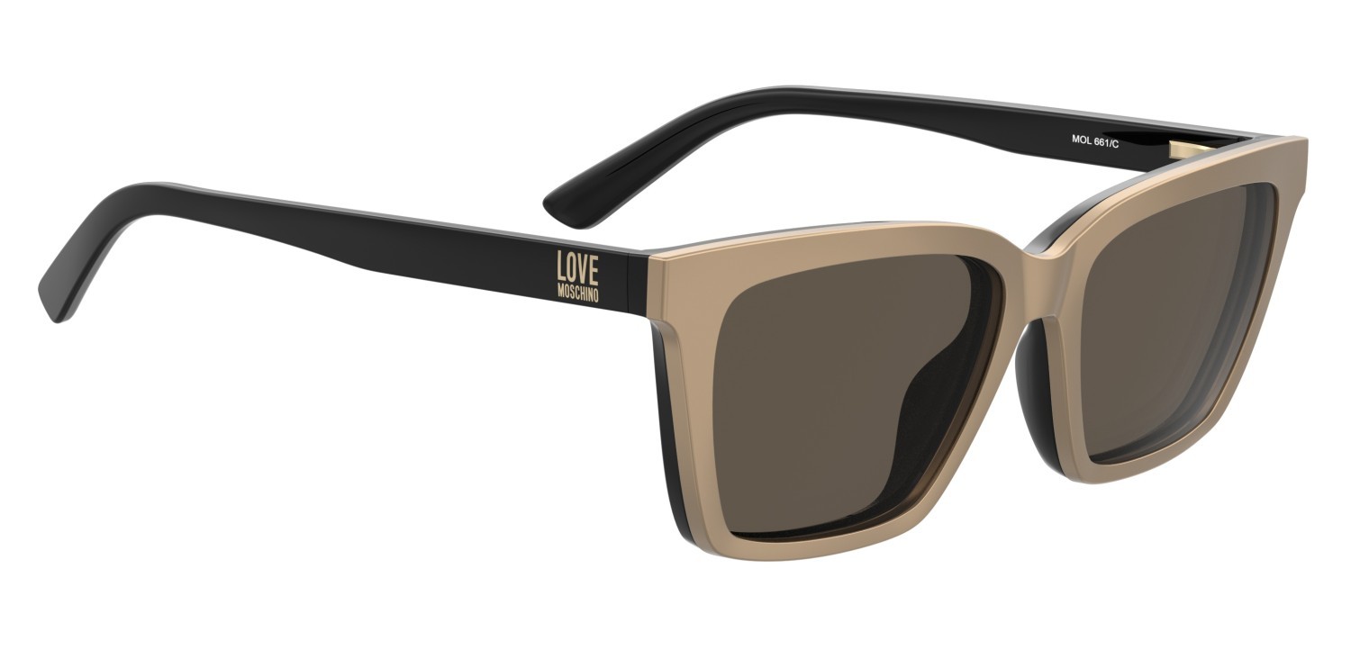 Brillen Moschino Love Mol661/C 109312 R60 farbe black brown form rechteckig gläser brown
