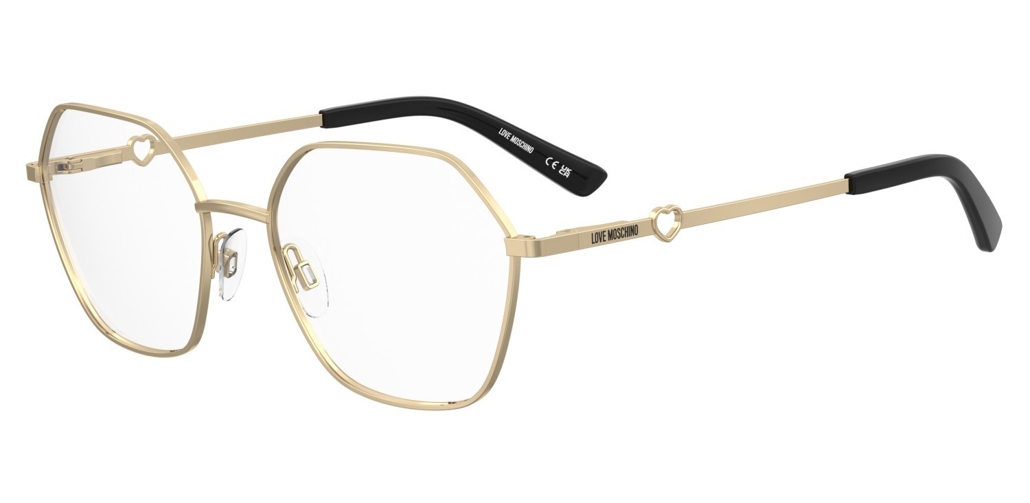 Eyeglasses Moschino Love Mol650 109314 000 color rose gold shape round 