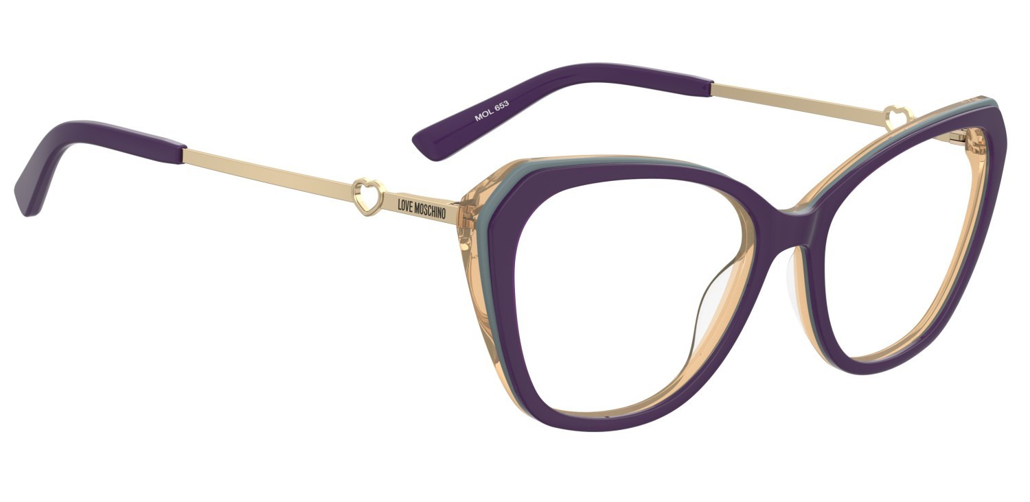 Occhiali da vista Moschino Love Mol653 109316 6WY colore violet multic forma rettangolare 