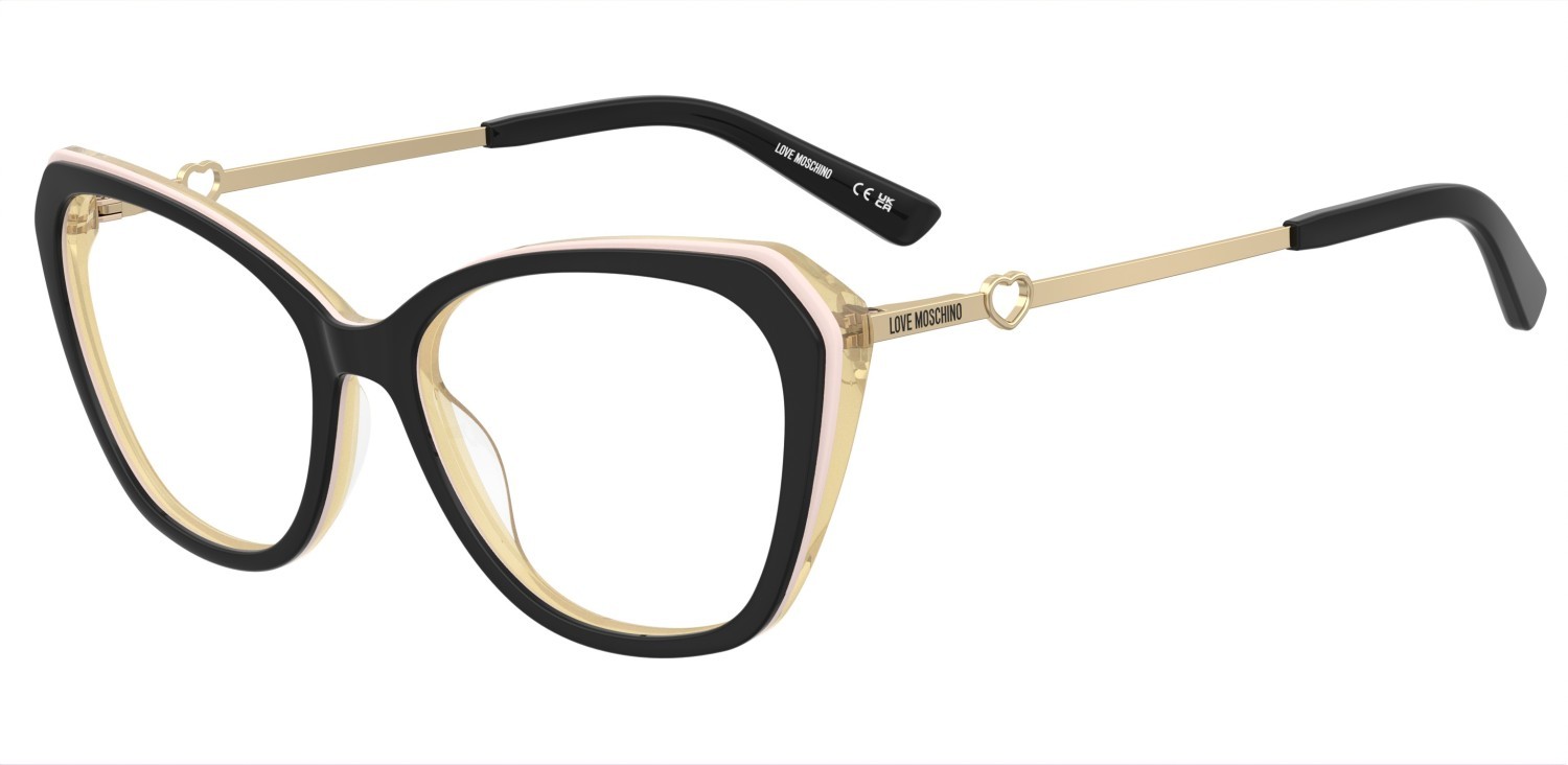 Eyeglasses Moschino Love Mol653 109316 SZE color black multicolor shape rectangle 