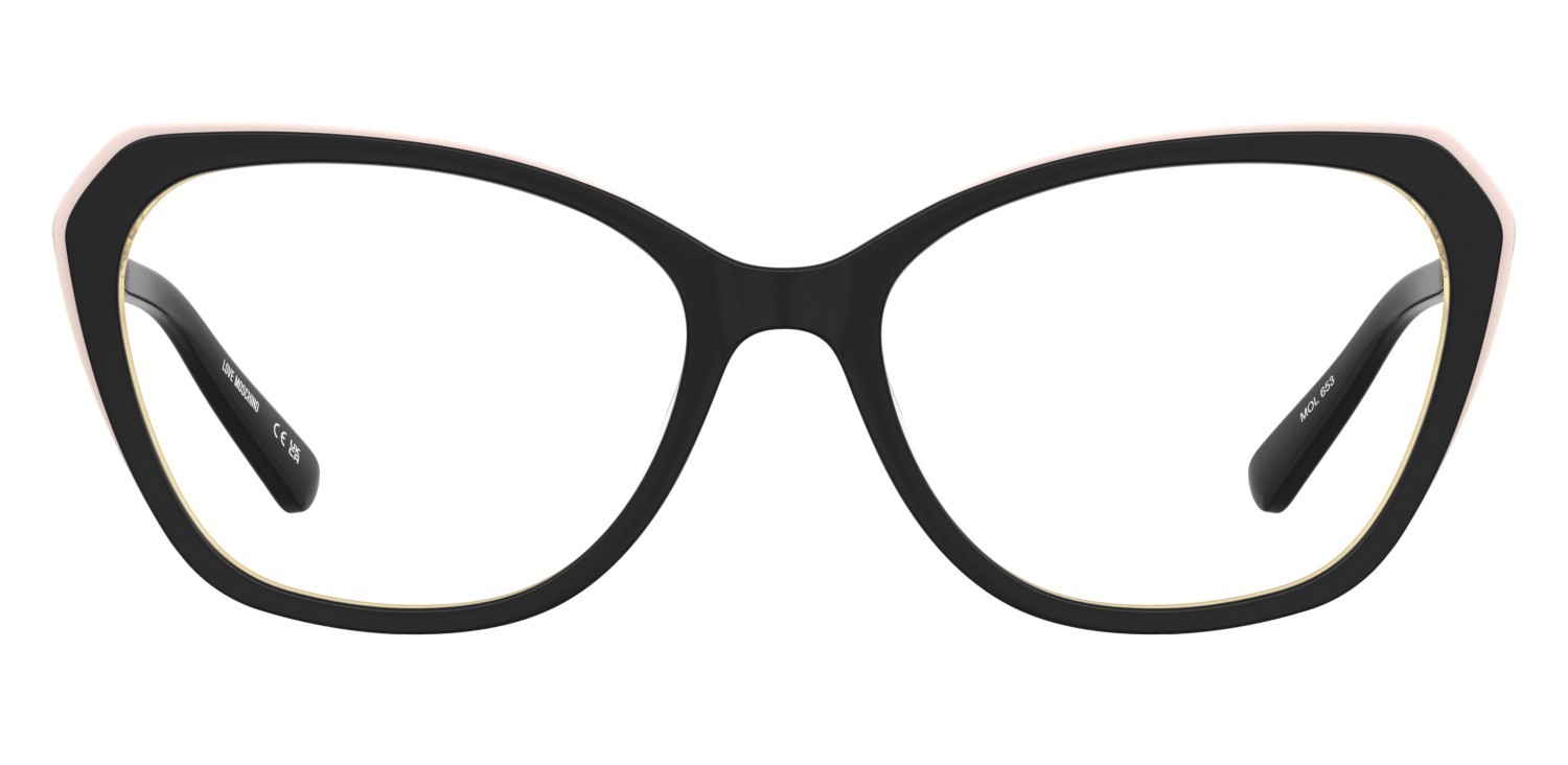 Eyeglasses Moschino Love Mol653 109316 SZE color black multicolor shape rectangle 
