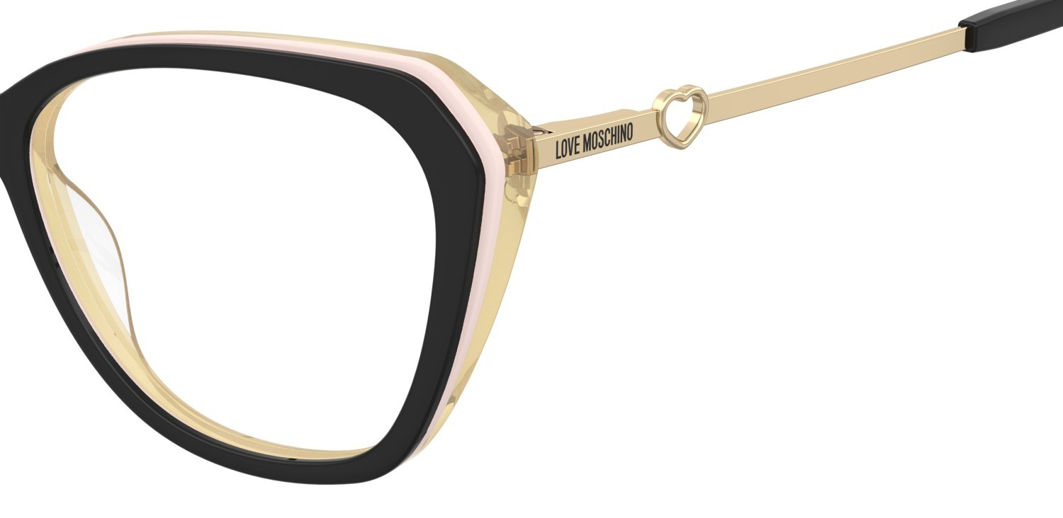 Eyeglasses Moschino Love Mol653 109316 SZE color black multicolor shape rectangle 