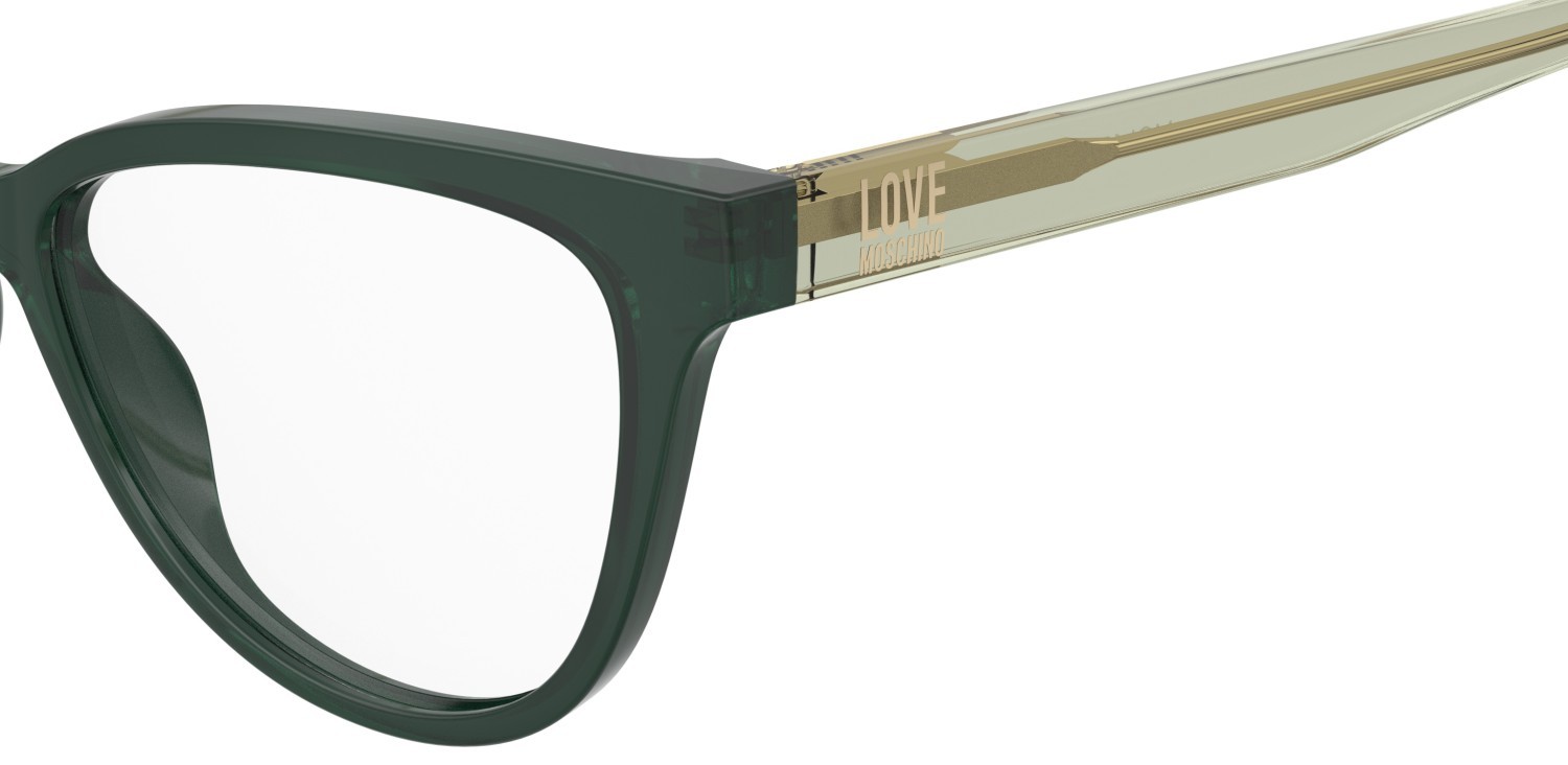 Eyeglasses Moschino Love Mol659 109318 1ED color green shape cat eye 