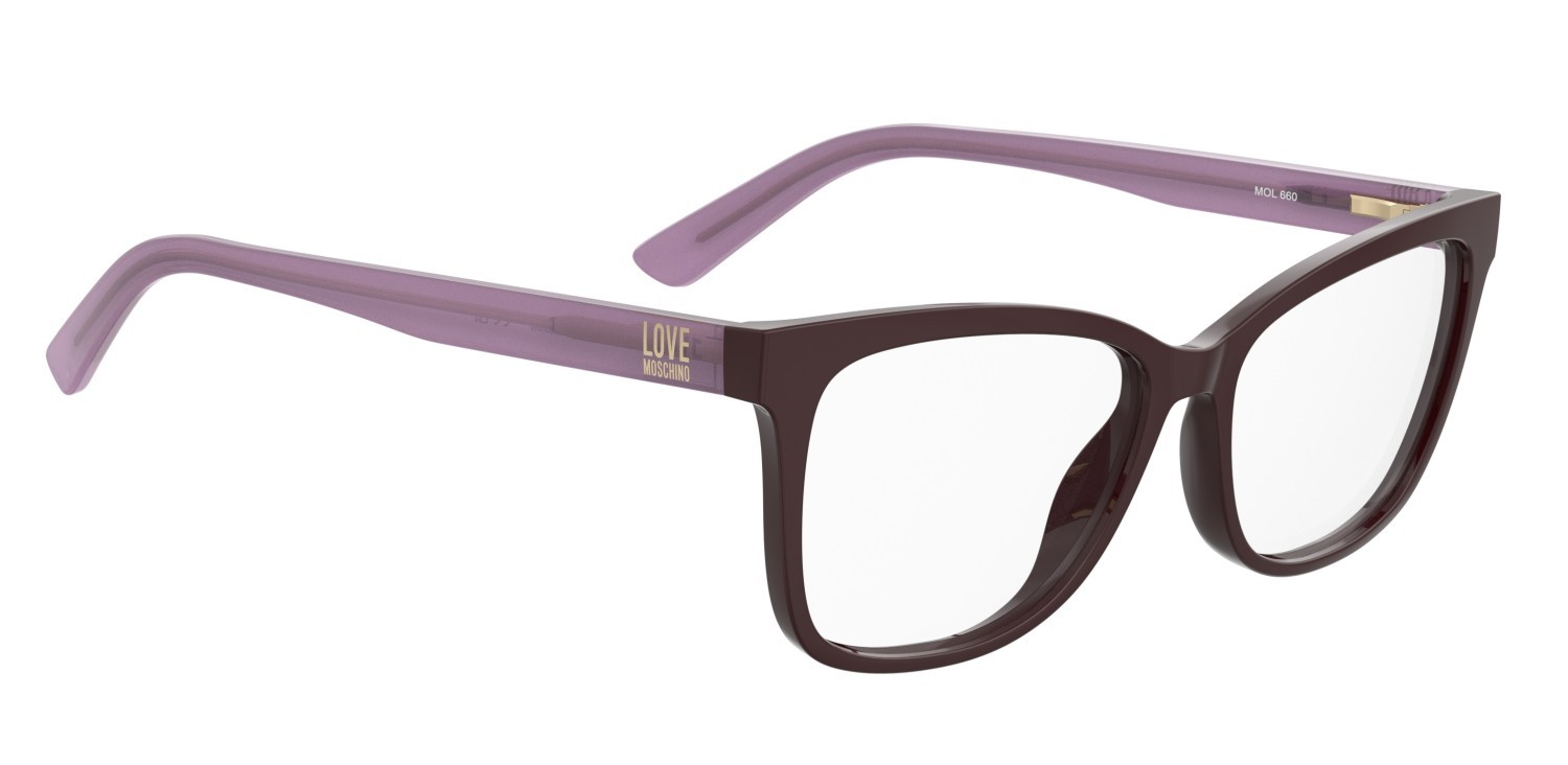 Eyeglasses Moschino Love Mol660 109319 0T7 color plum shape rectangle 