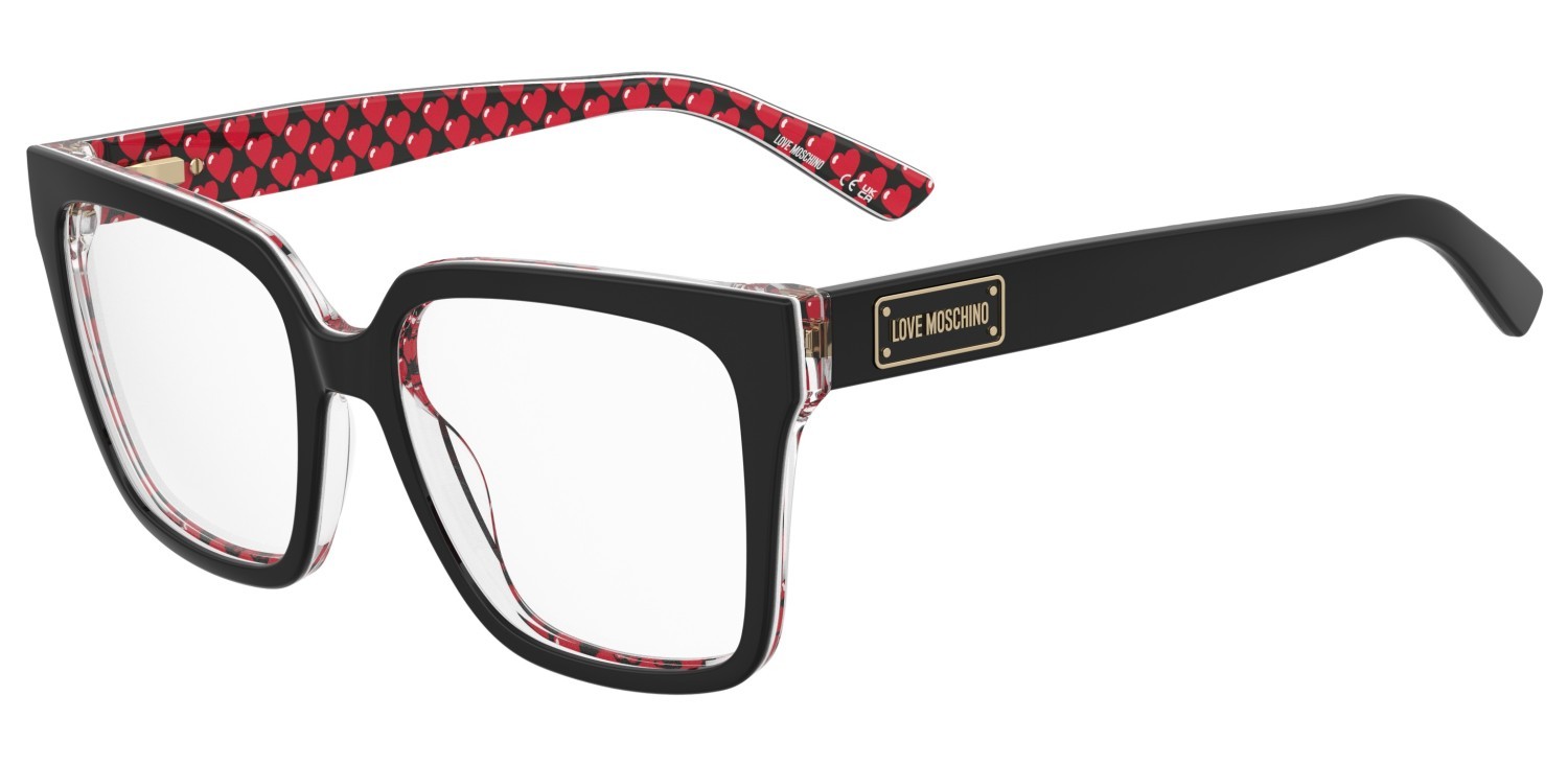 Occhiali da vista Moschino Love Mol648 109330 UYY colore black pattern red forma rettangolare 