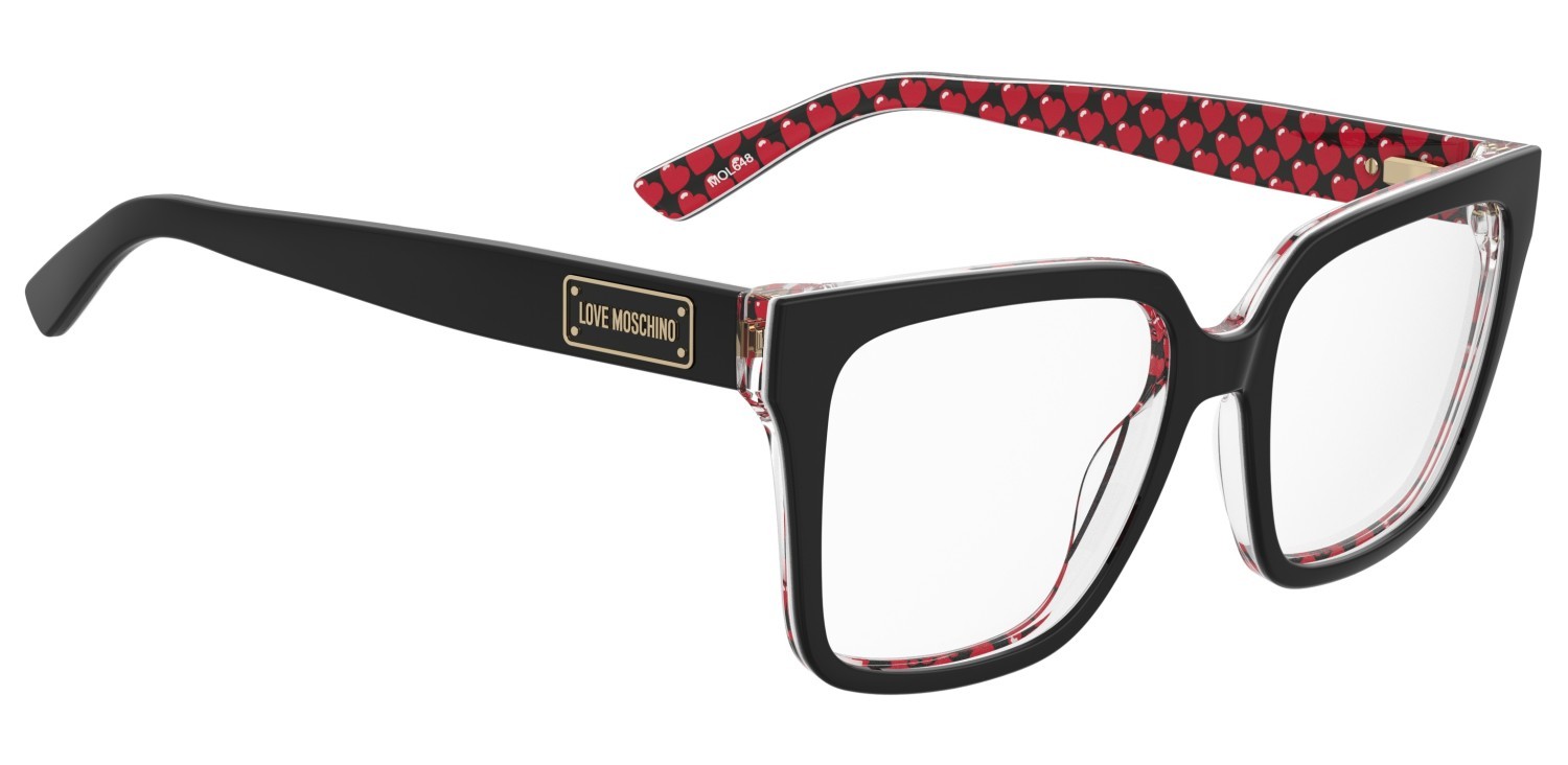 Occhiali da vista Moschino Love Mol648 109330 UYY colore black pattern red forma rettangolare 