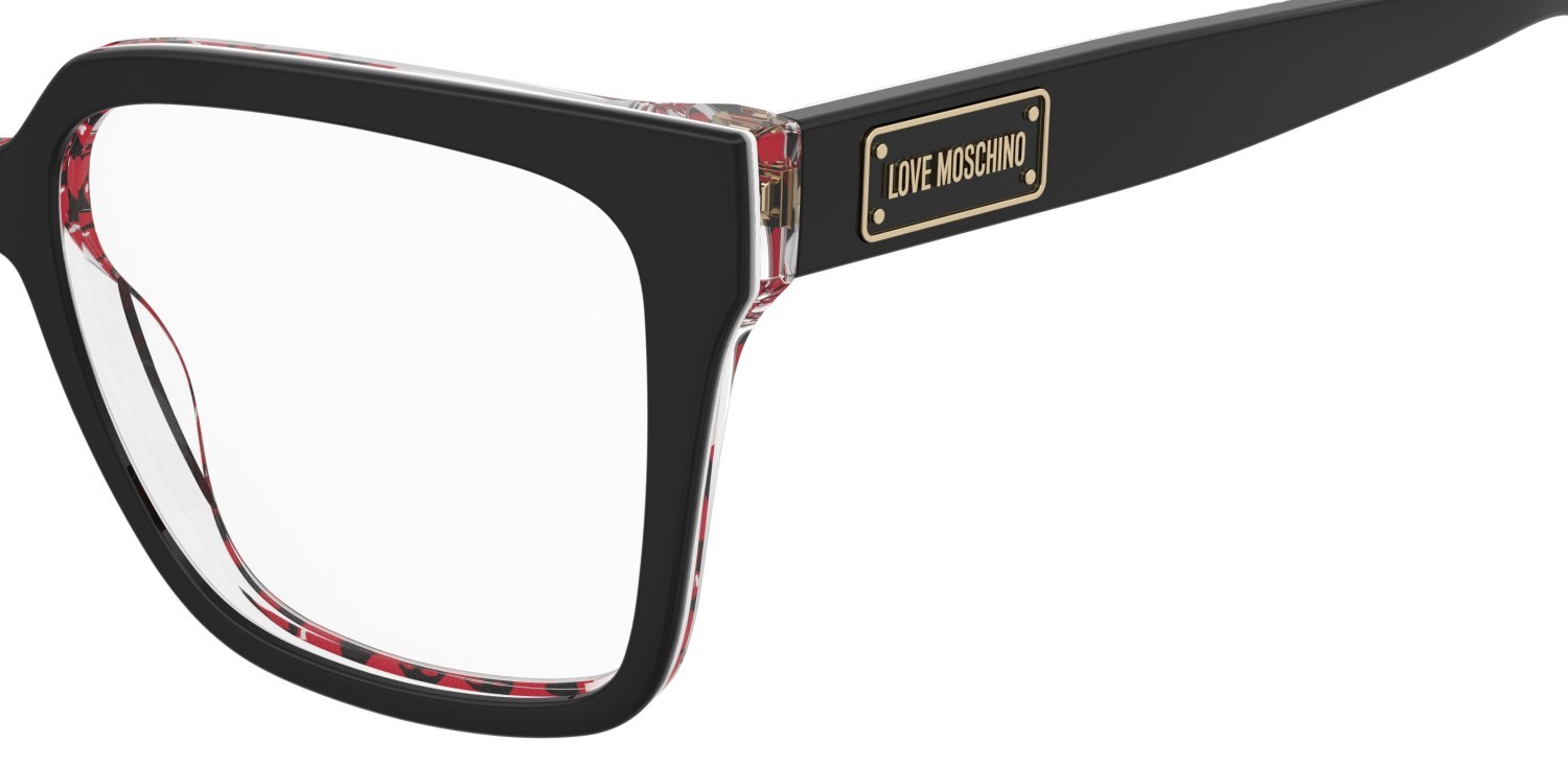 Occhiali da vista Moschino Love Mol648 109330 UYY colore black pattern red forma rettangolare 