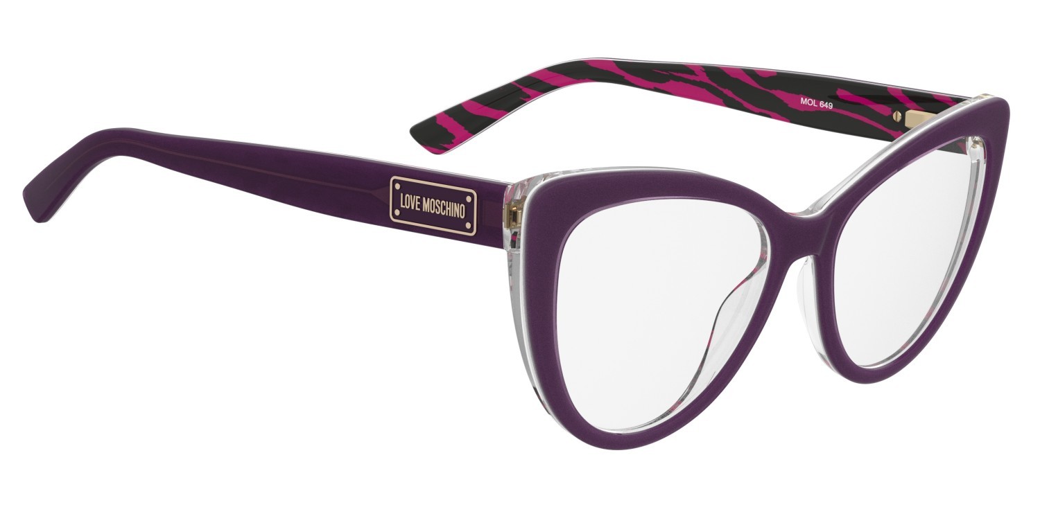 Occhiali da vista Moschino Love Mol649 109331 SDH colore fuchsia pattern forma cat eye 