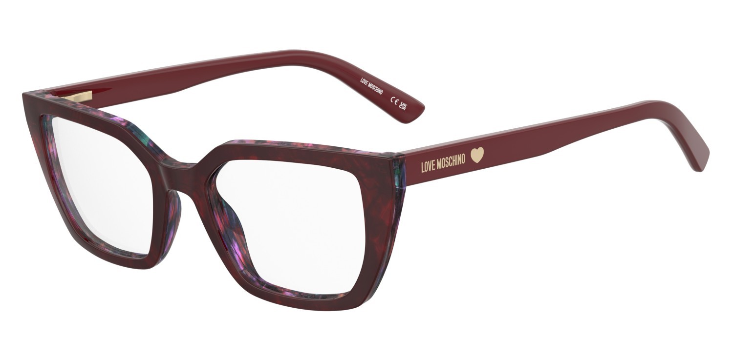 Eyeglasses Moschino Love Mol656 109333 LHF color burgundy shape rectangle 