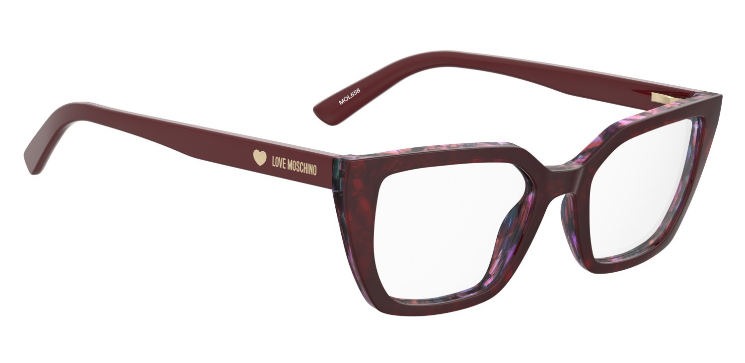 Eyeglasses Moschino Love Mol656 109333 LHF color burgundy shape rectangle 