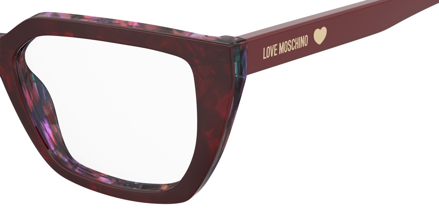 Eyeglasses Moschino Love Mol656 109333 LHF color burgundy shape rectangle 
