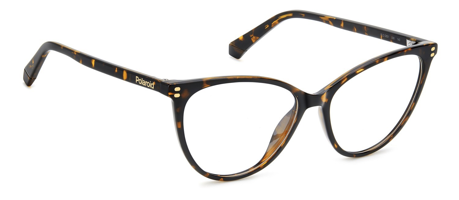 Eyeglasses Polaroid Pld D551 109334 086 color havana shape cat eye 