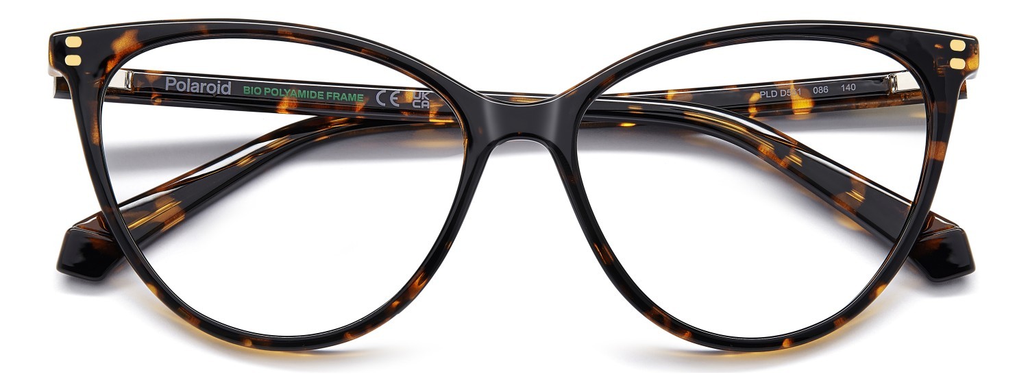 Eyeglasses Polaroid Pld D551 109334 086 color havana shape cat eye 