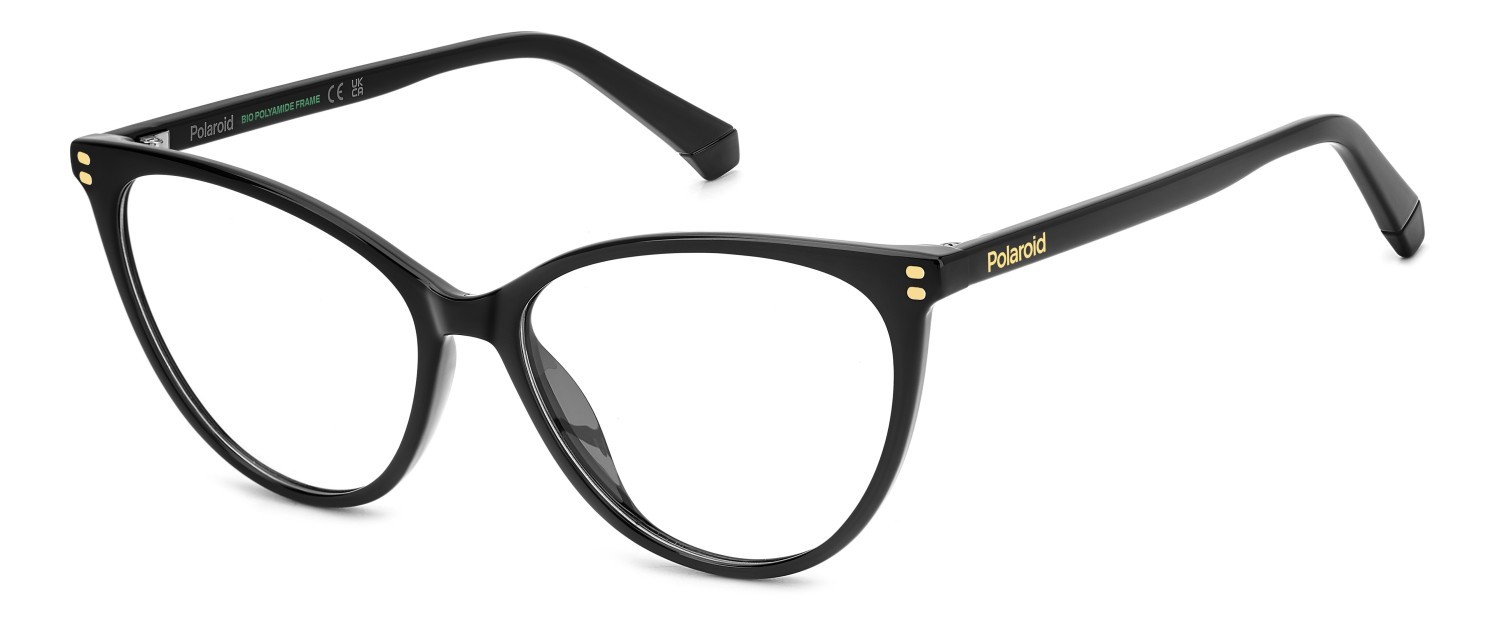 Eyeglasses Polaroid Pld D551 109334 807 color black shape cat eye 