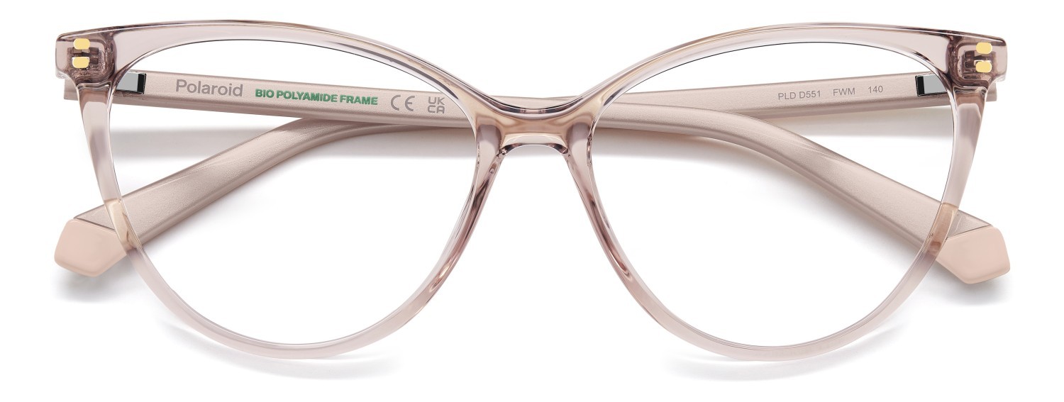 Eyeglasses Polaroid Pld D551 109334 FWM color nude shape cat eye 