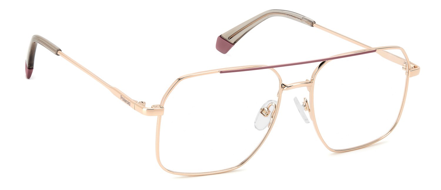 Eyeglasses Polaroid Pld D554 109340 EYR color gold pink shape rectangle 