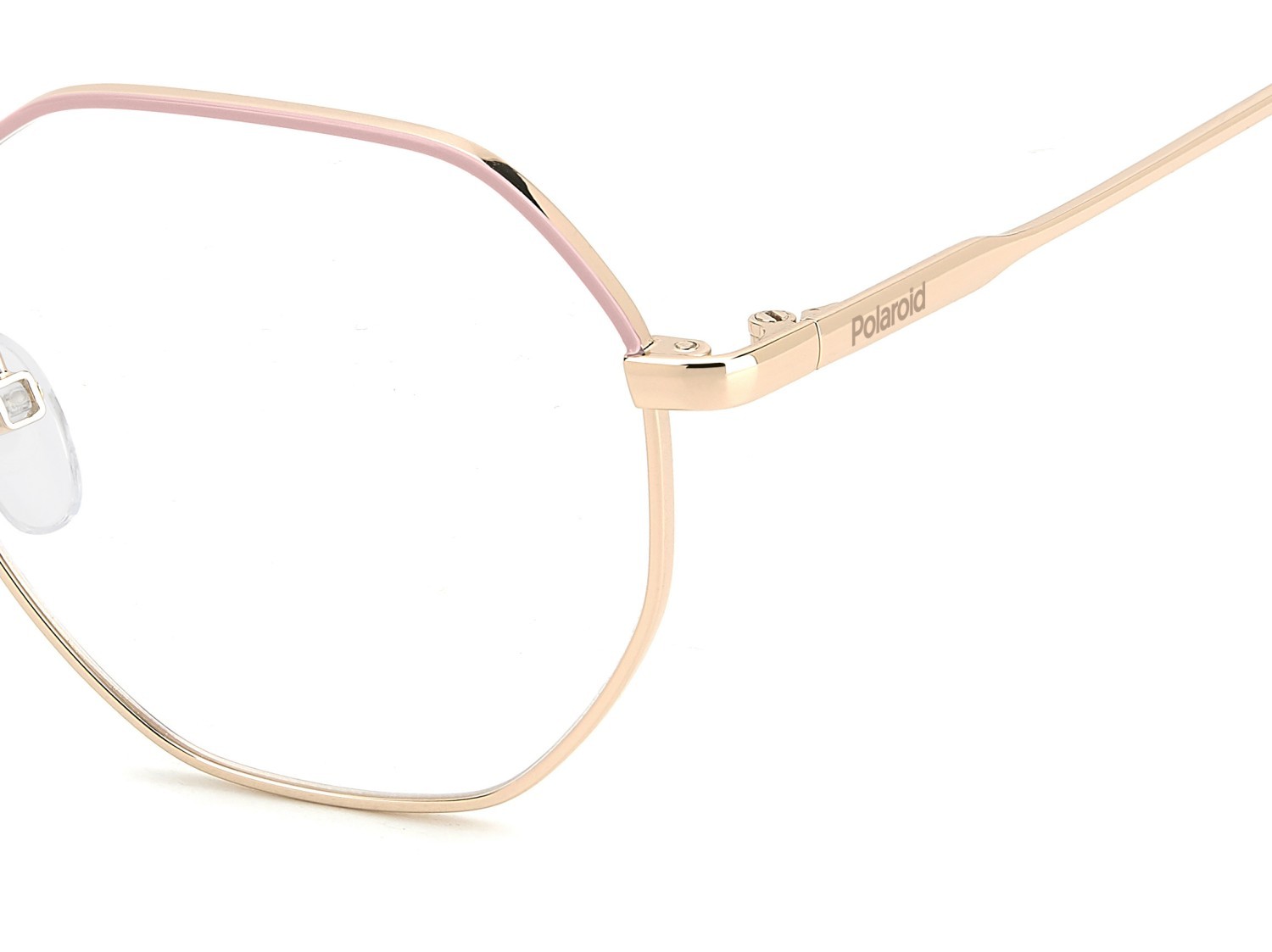 Eyeglasses Polaroid Pld D555 109342 EYR color gold pink shape rectangle 