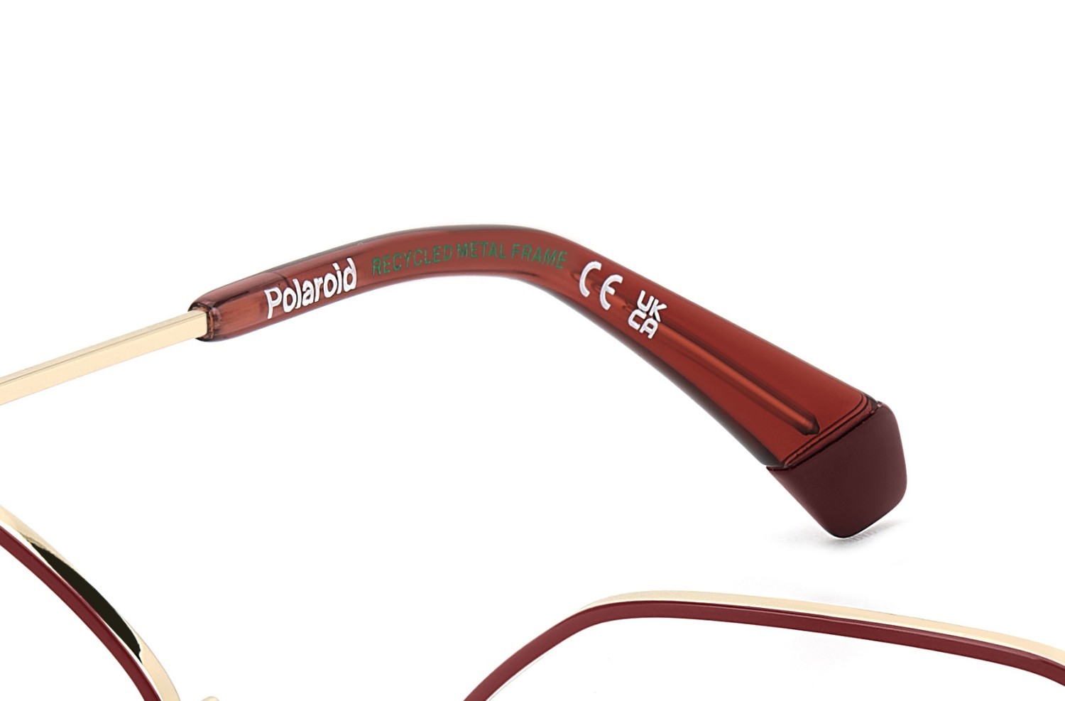 Eyeglasses Polaroid Pld D555 109342 NOA color gold burgundy shape rectangle 