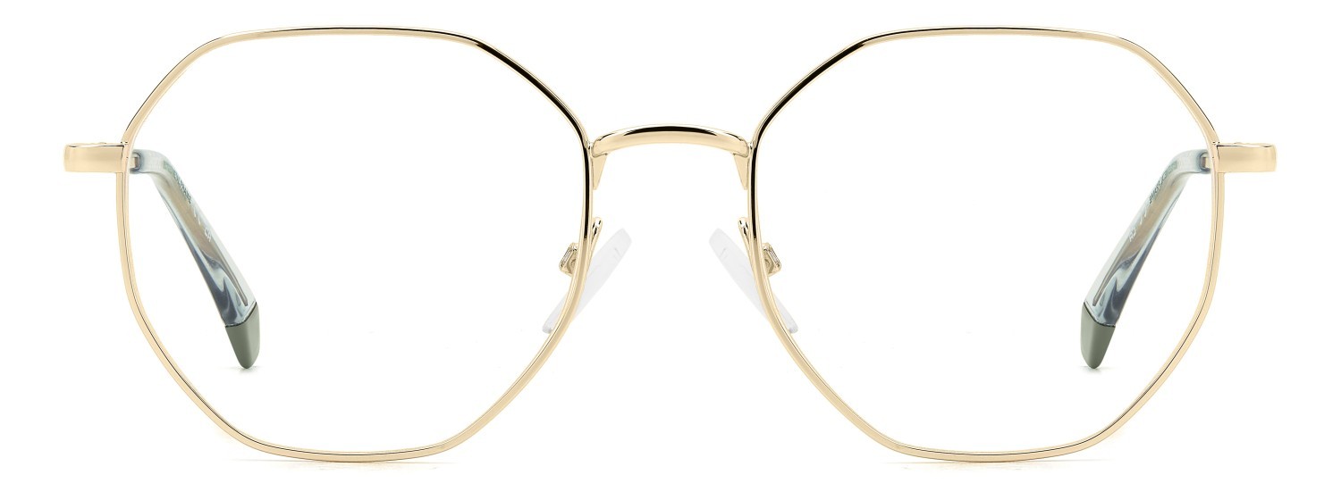 Eyeglasses Polaroid Pld D555 109342 PEF color gold green shape rectangle 