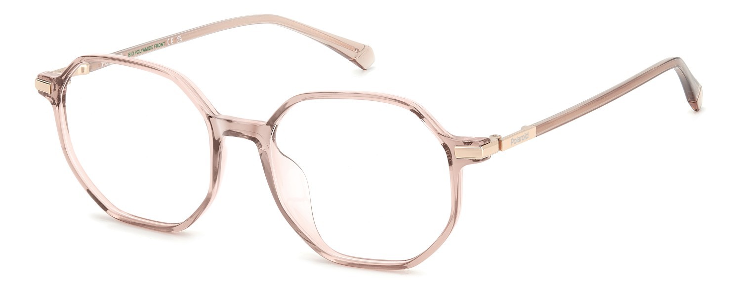 Eyeglasses Polaroid Pld D566/G 109343 35J color pink shape round 