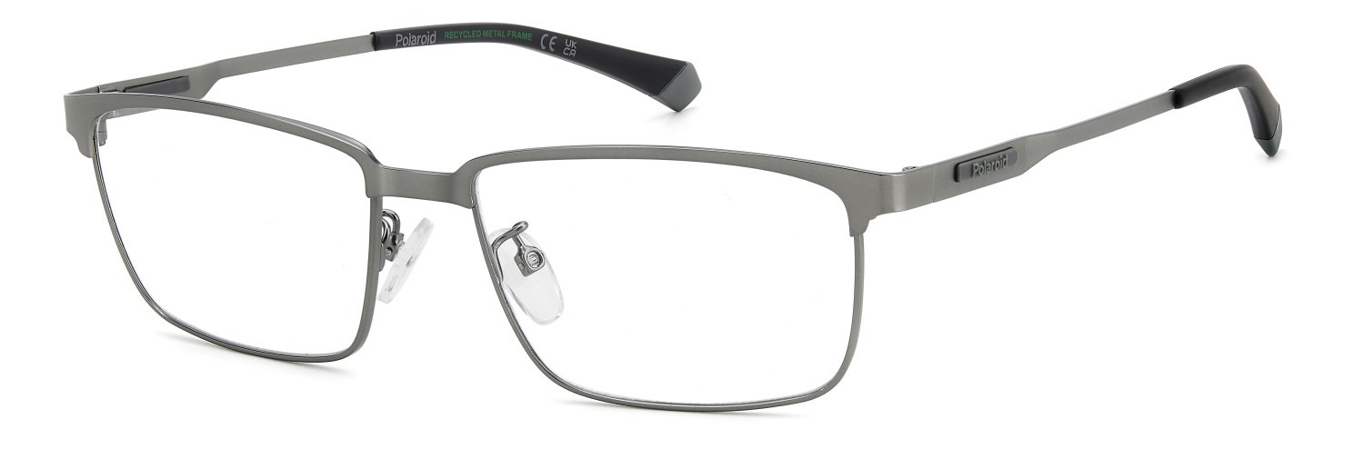 Eyeglasses Polaroid Pld D570/G 109345 R80 color matte dark ruthenium shape rectangle 