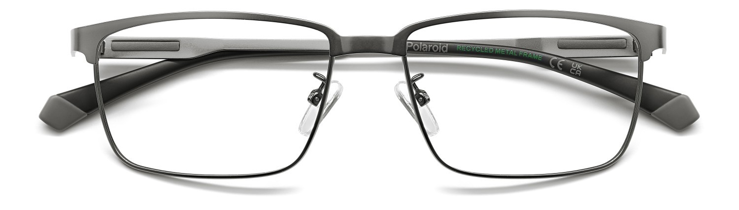 Eyeglasses Polaroid Pld D570/G 109345 R80 color matte dark ruthenium shape rectangle 