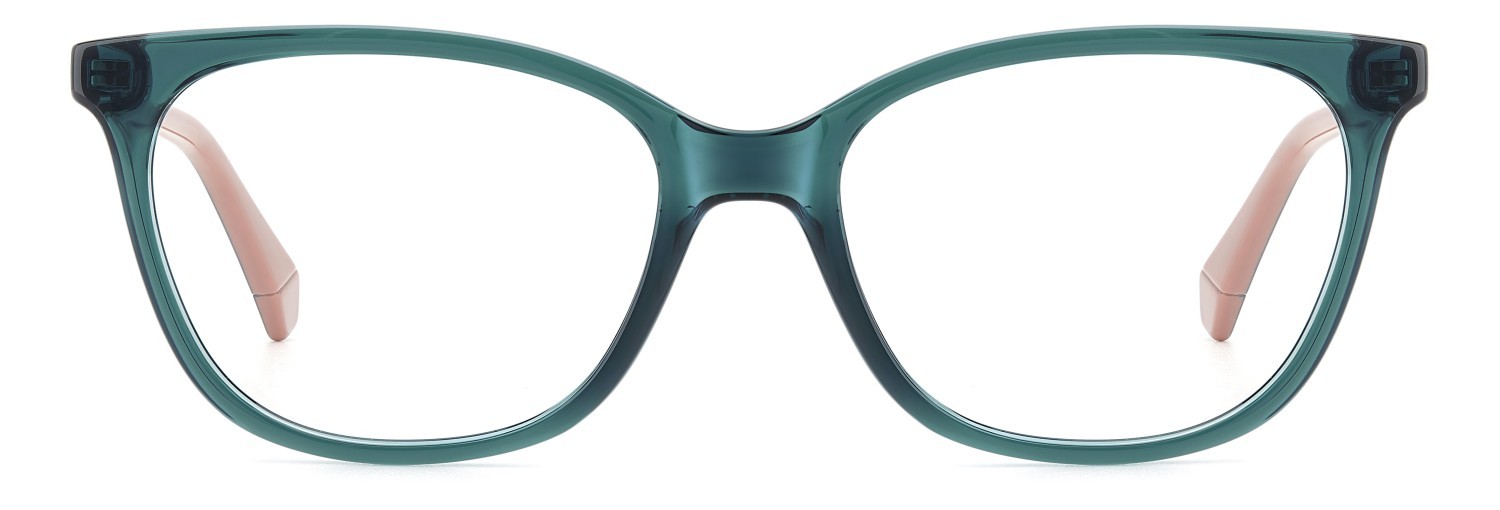 Occhiali da vista Polaroid Pld D560 109351 ZI9 colore teal forma rettangolare 