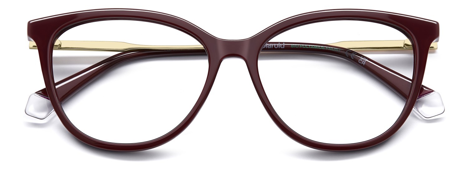Eyeglasses Polaroid Pld D564 109353 LHF color burgundy shape cat eye 