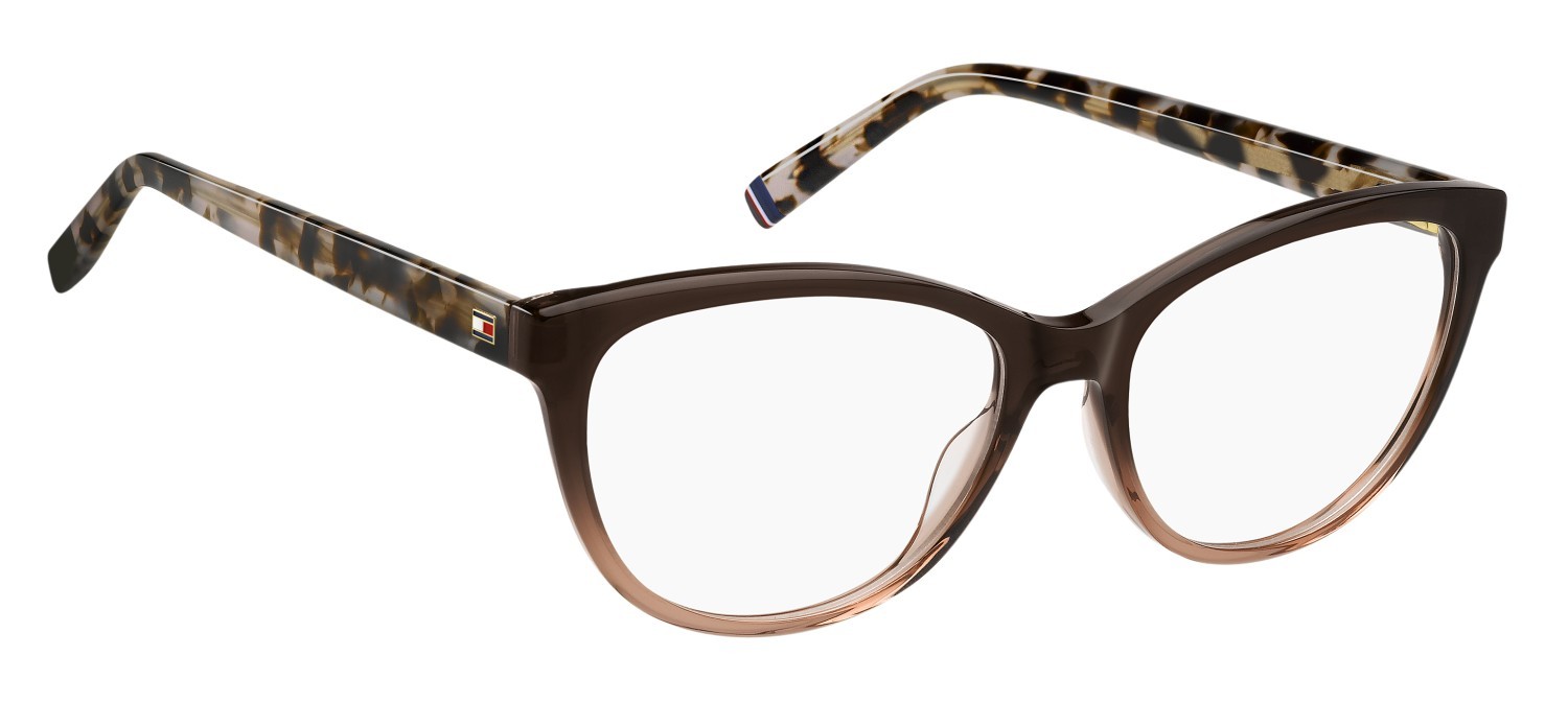 Occhiali da vista Tommy Hilfiger Th 2230 109358 59I colore brown shaded pink forma cat eye 