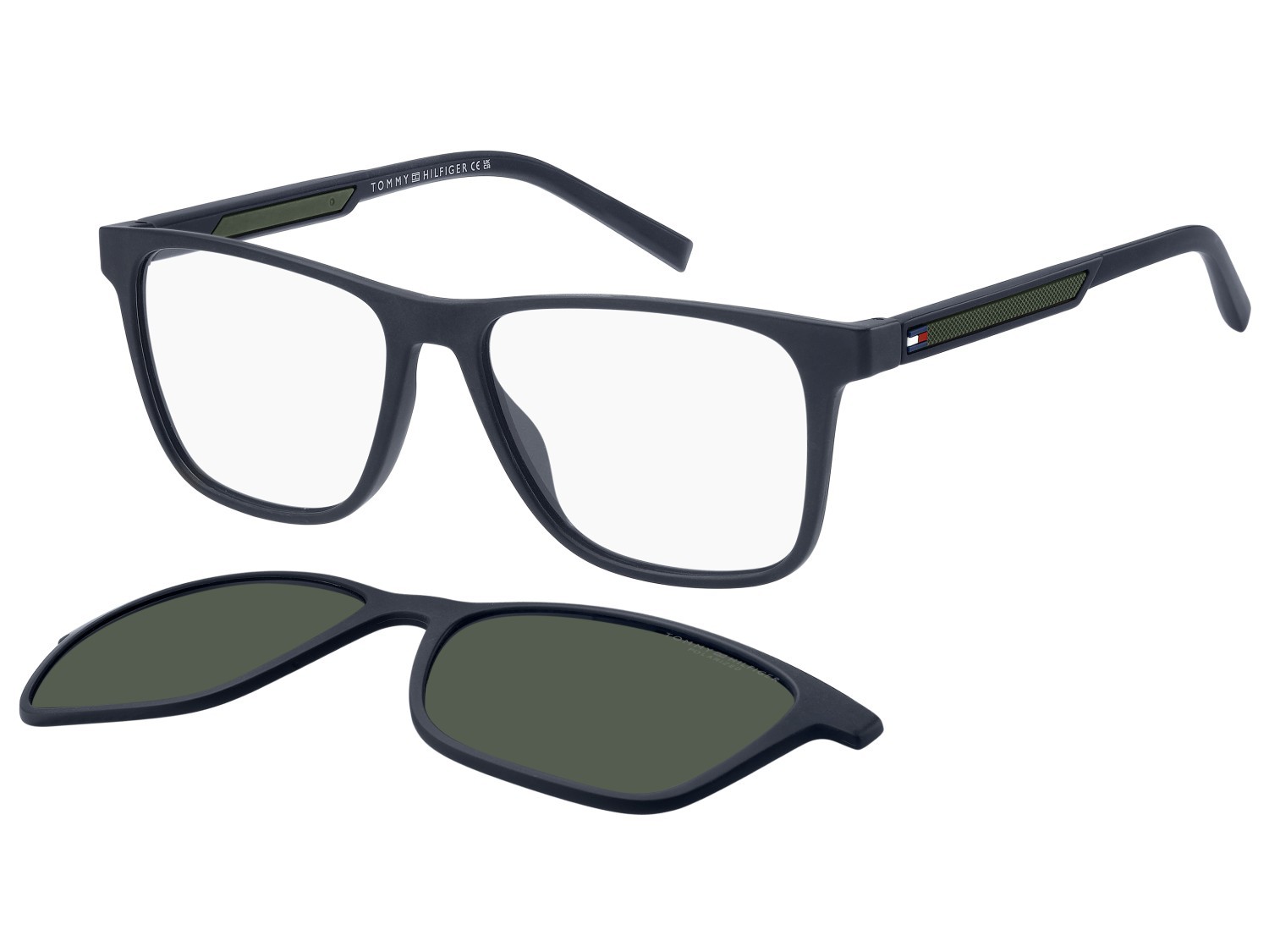 Occhiali da vista Tommy Hilfiger Th 2203/C 109370 RNB colore blue green forma rettangolare lenti green polarized