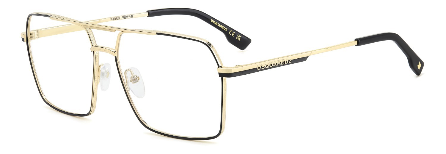 Occhiali da vista Dsquared2 D2 0157 109378 0NZ colore matte gold black forma rettangolare 