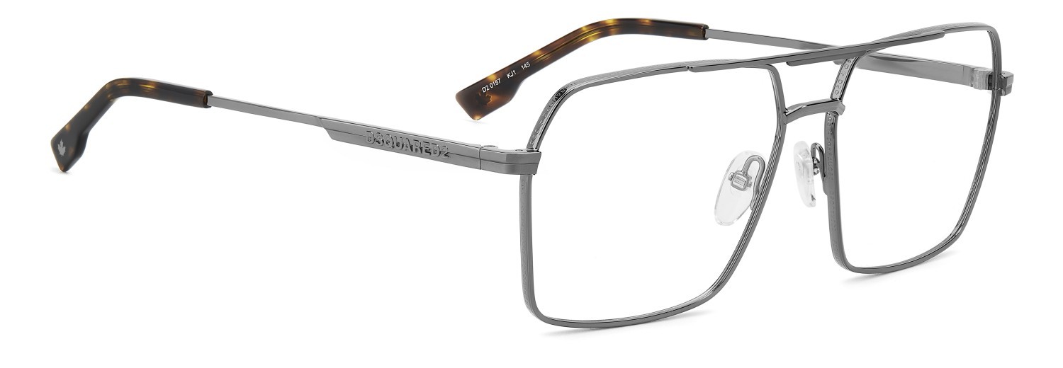Eyeglasses Dsquared2 D2 0157 109378 KJ1 color dark ruthenium shape rectangle 