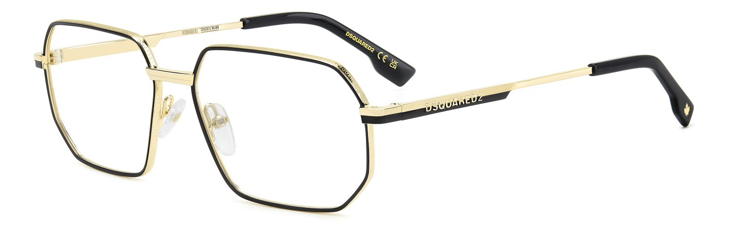 Occhiali da vista Dsquared2 D2 0158 109379 0NZ colore matte gold black forma rettangolare 