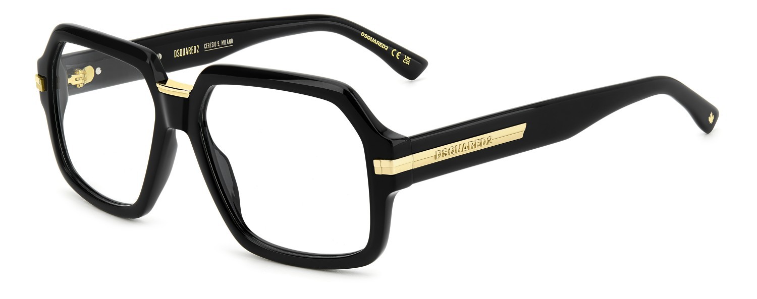 Occhiali da vista Dsquared2 D2 0162 109380 807 colore black forma quadrato 