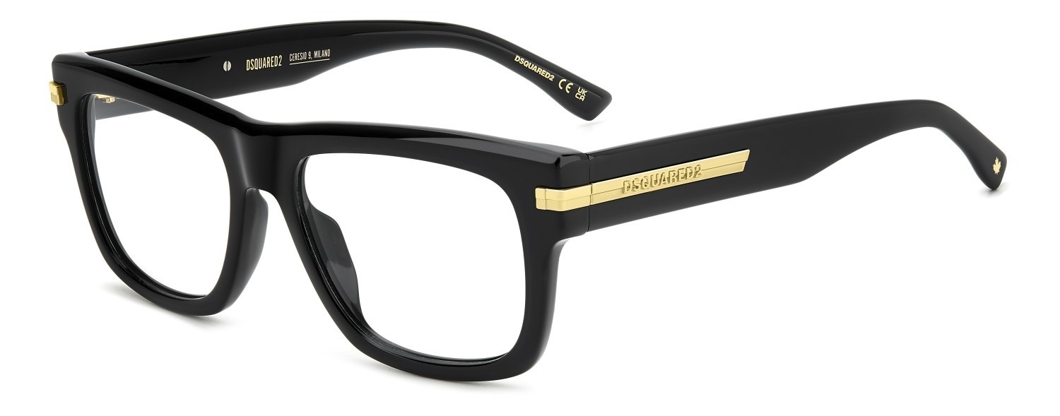 Occhiali da vista Dsquared2 D2 0163 109381 807 colore black forma rettangolare 